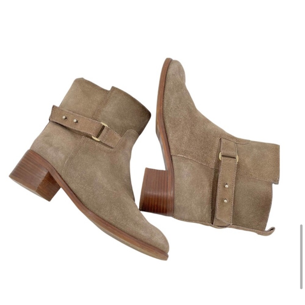 J. Crew Suede Side Buckle Ankle Boots 9.5